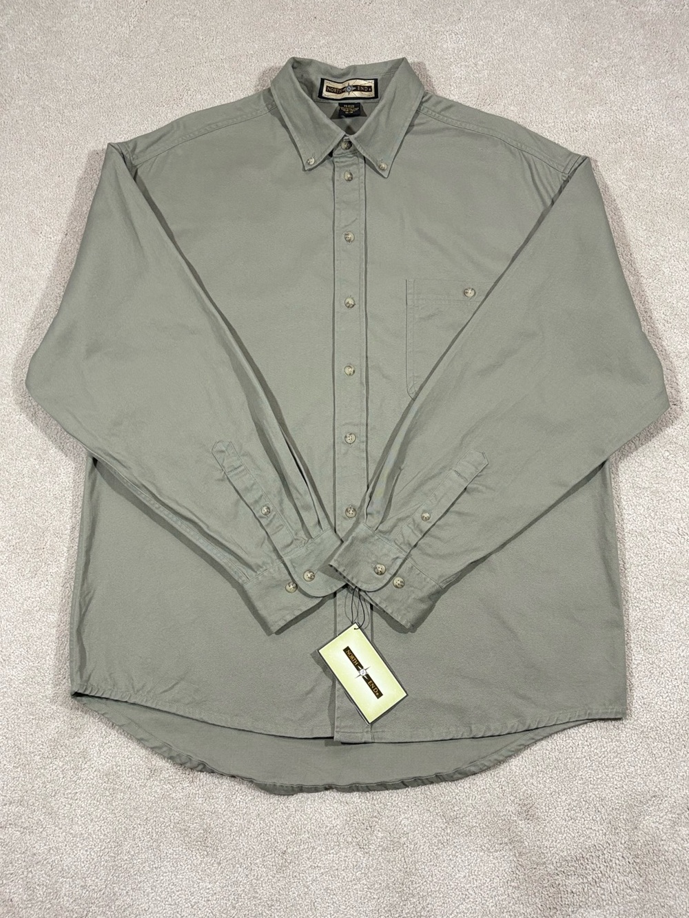 North End x Canon Cotton Button Down Shirt Sage Green Gorpcore Men's M NWT